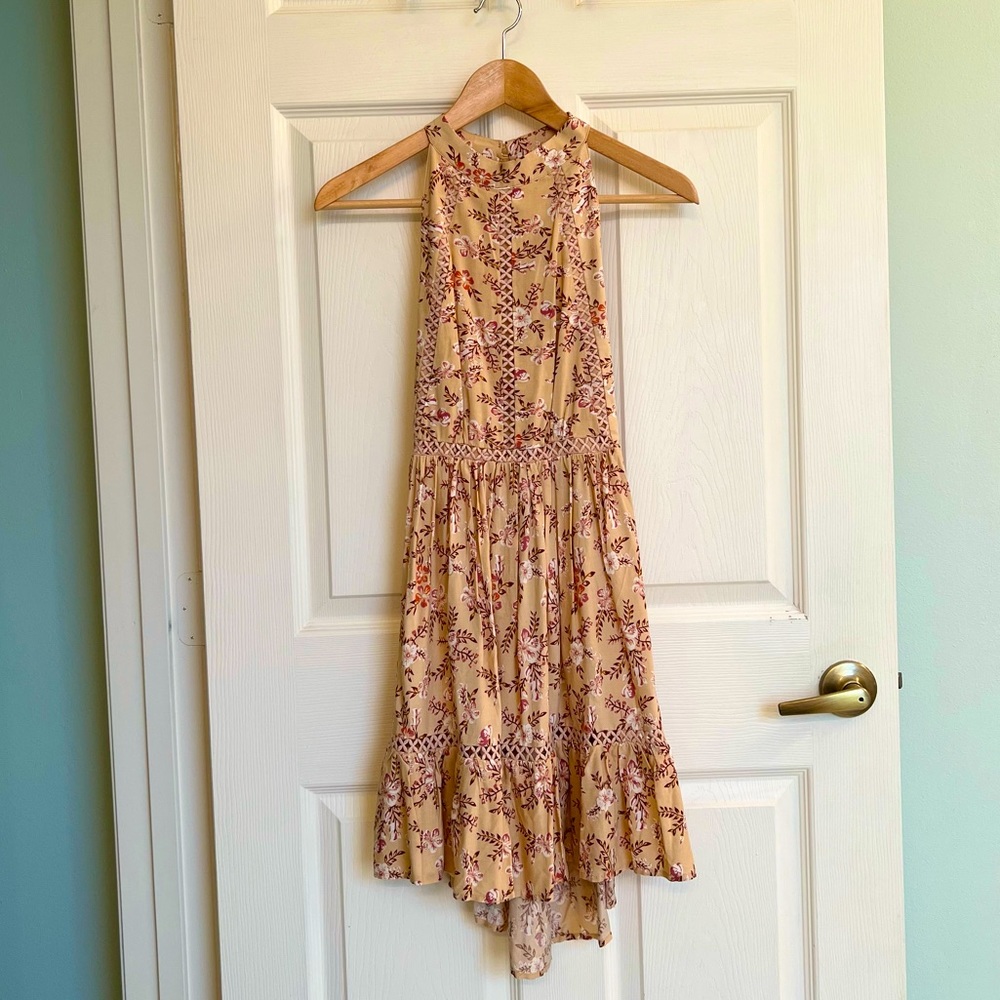 Peach Open Back Dress